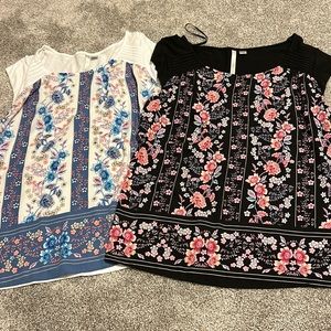 Set of 2 Lauren Conrad Floral Blouses